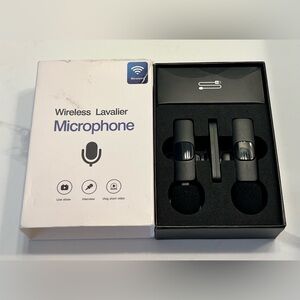 2 Pack Wireless Mini Lavalier Lapel Microphone for Iphone,Ipad - Cordless Double
